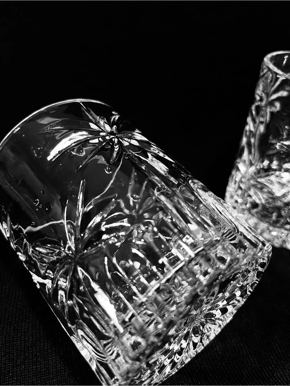 Godinger South Beach Palm Collection Crystal Double Old-Fashioned 4 Glasses